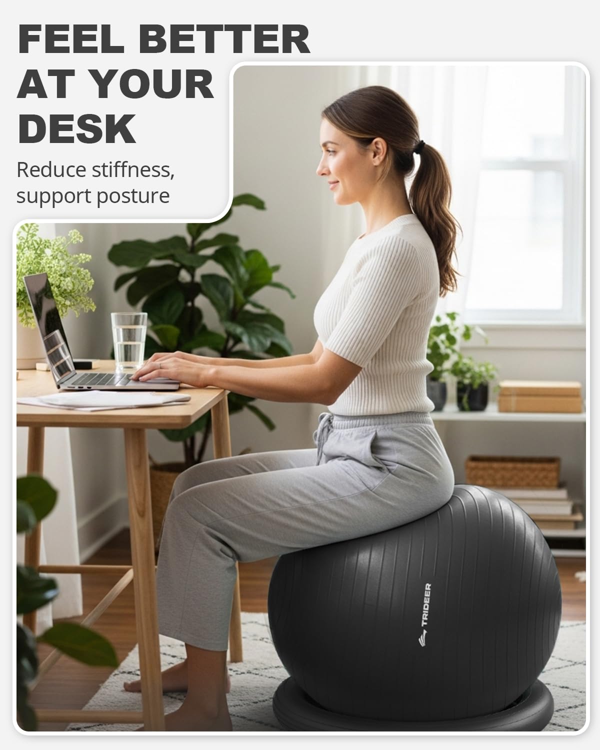 Trideer Yoga Ball Chair: Hypo-Allergenic Stability System
