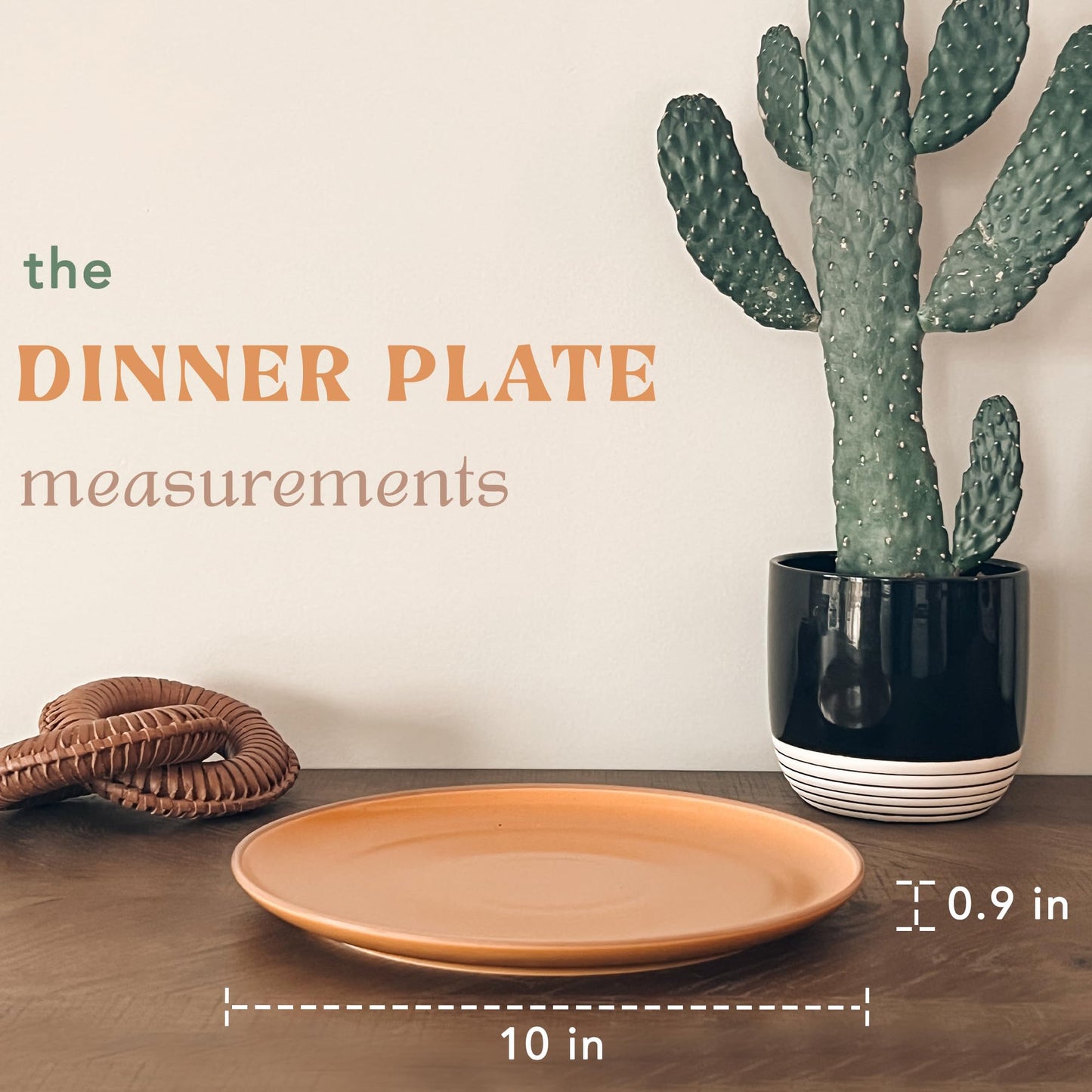 Mora Artisan Matte Ceramic Dinner Plates, Set of 6 (10 inch)