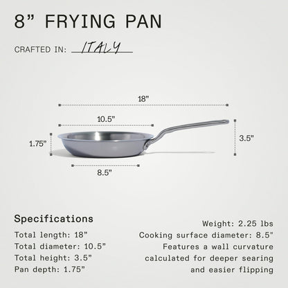 Made In 12-Inch Stainless Clad Frying Pan: Professional 5-Ply Construction, for a Lifetime of Plastic-Free Searing