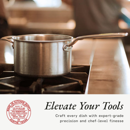 Made In 4 Quart Stainless Clad Saucepan: Professional 5-Ply Construction, Made in Italy for a Lifetime of Plastic-Free Cooking