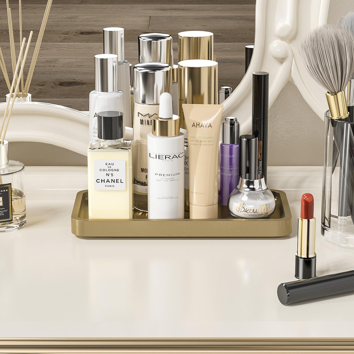 Sustainable Bamboo Bathroom Vanity Tray: Sleek Countertop Organizer