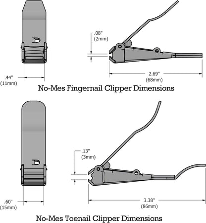 No-Mes Fingernail & Toenail Clipper Set: Patented Clipping Catcher