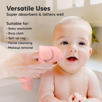 KeaBabies Bamboo Washcloths: 500GSM Ultra-Soft 6-Pack