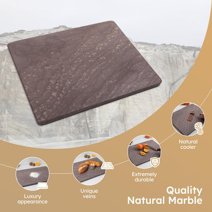 Diflart Natural Granite Cutting Board: Large 16" x 20" Polished Stone Slab.