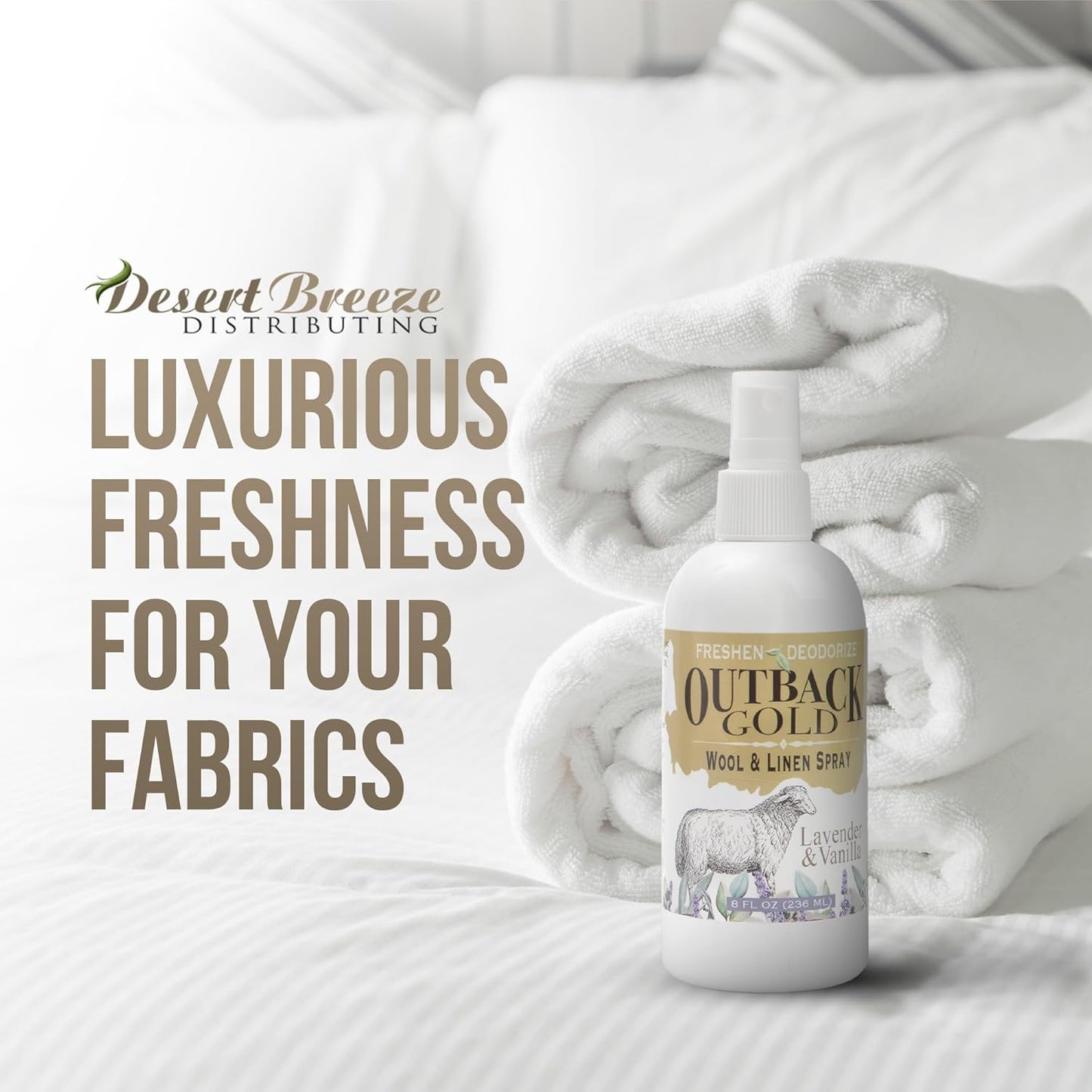Outback Gold Natural Linen Spray & Fabric Freshener: Lavender & Vanilla