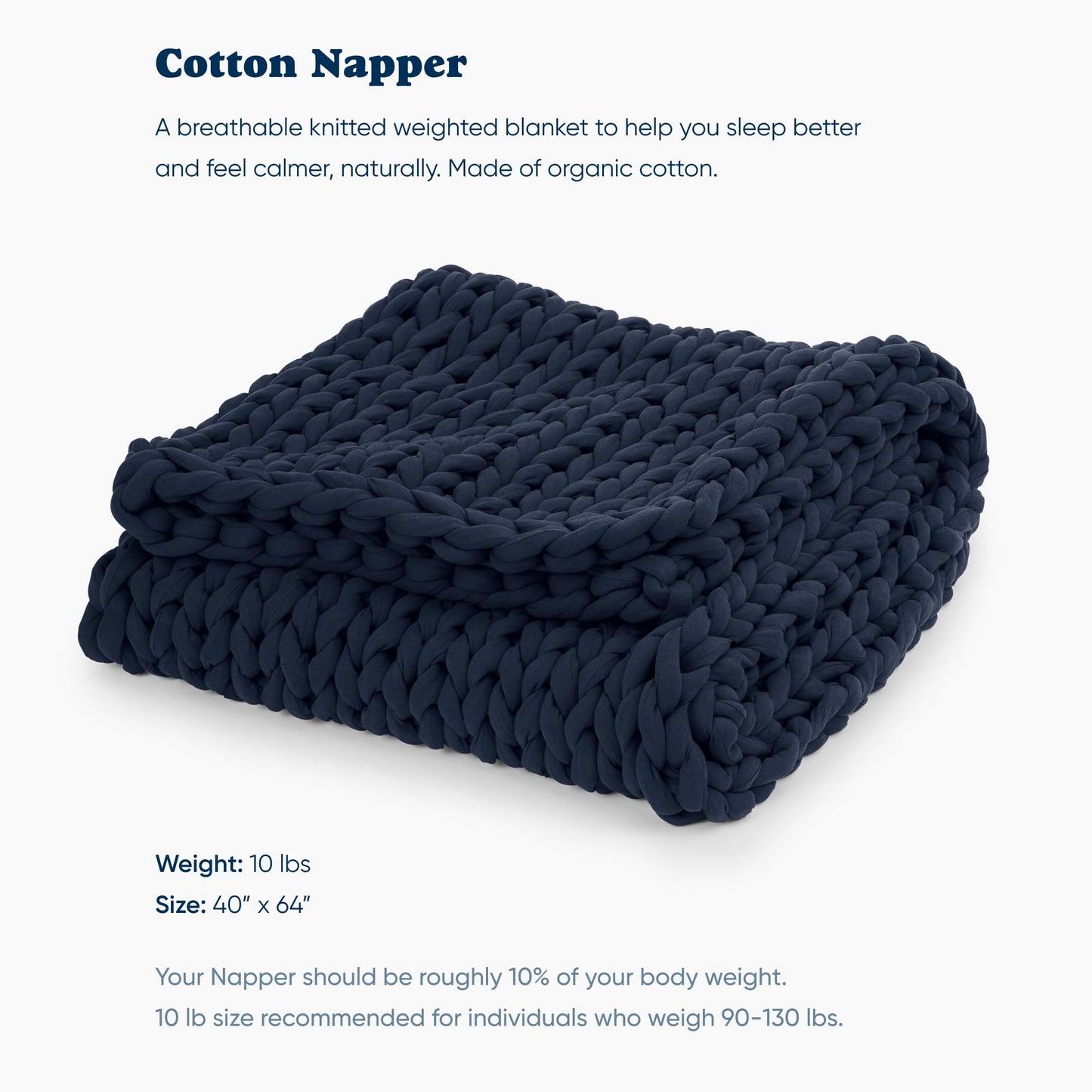 Bearaby Cotton Napper Weighted Blanket | TRUE Shift Organic Cotton Dream Blanket