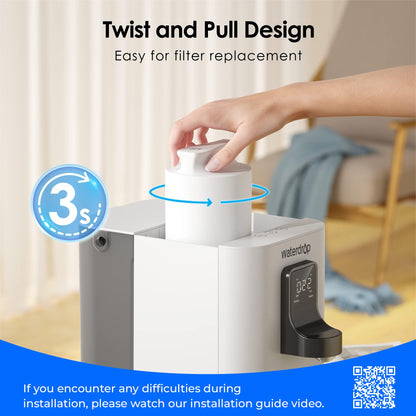 Waterdrop WD-A2 Countertop Reverse Osmosis System: Instant Hot and Cold, No Plumbing
