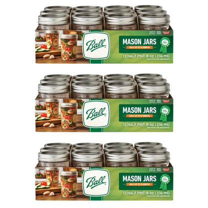 Ball Wide Mouth Pint 16-Ounce Glass Mason Jar with Lids (12-Count)