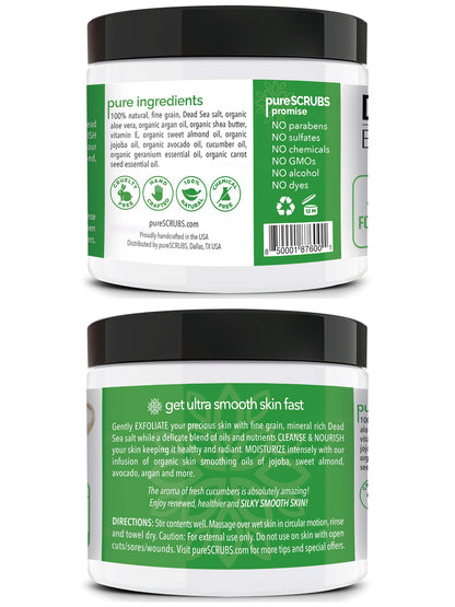 Fragrance-Free Dead Sea Salt Body Scrub, Organic Oils – pureSCRUBS Unscented