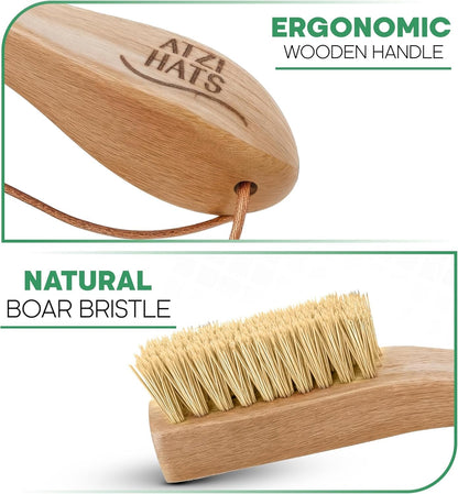 Atzi Hats Natural White Boar Bristle Laundry & Stain Scrubber
