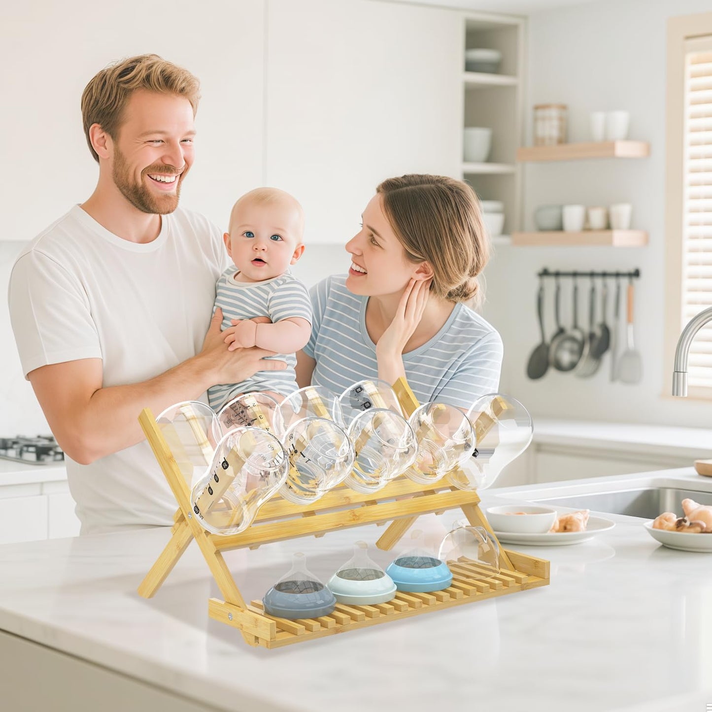 DSVENROLY Vertical Bamboo Drying Rack: Rapid-Dry Foldable Organizer