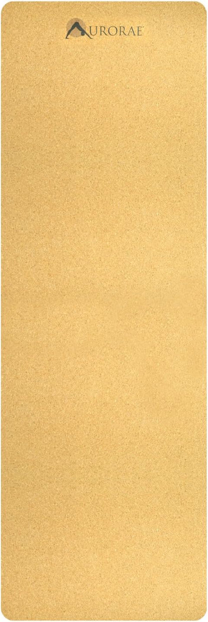 Aurorae Pro Natural Cork Yoga Mat 74″×24½″×5 mm | TRUE Shift Cork‑Rubber Eco Mat