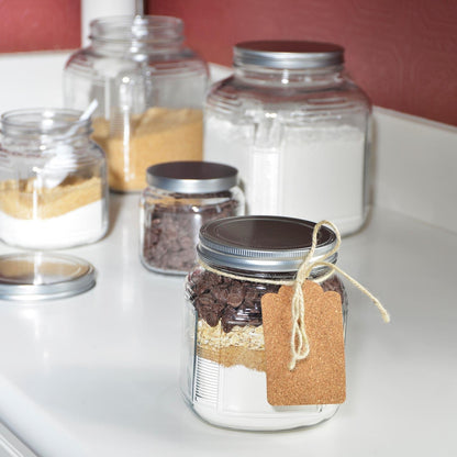 Anchor Hocking 2-Quart Glass Cracker Jars with Aluminum Lids (Set of 4)