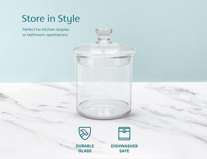 Kook Apothecary Jar Set – 36 oz Glass Storage, Airtight & Plastic‑Free