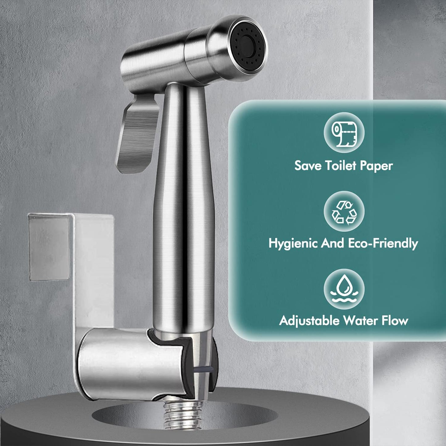 Pugrwei 304 Stainless Steel Handheld Cloth Diaper & Bidet Sprayer Set