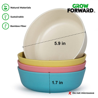 Grow Forward 8-Piece Sustainably Harvested Bamboo Kids Dinnerware Set