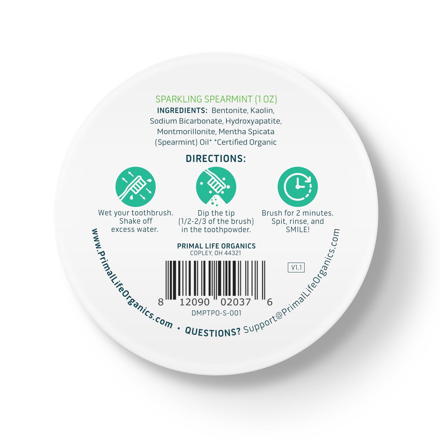 Primal Life Organics Dirty Mouth Toothpowder: Sweet Bubblegum 0.25 oz