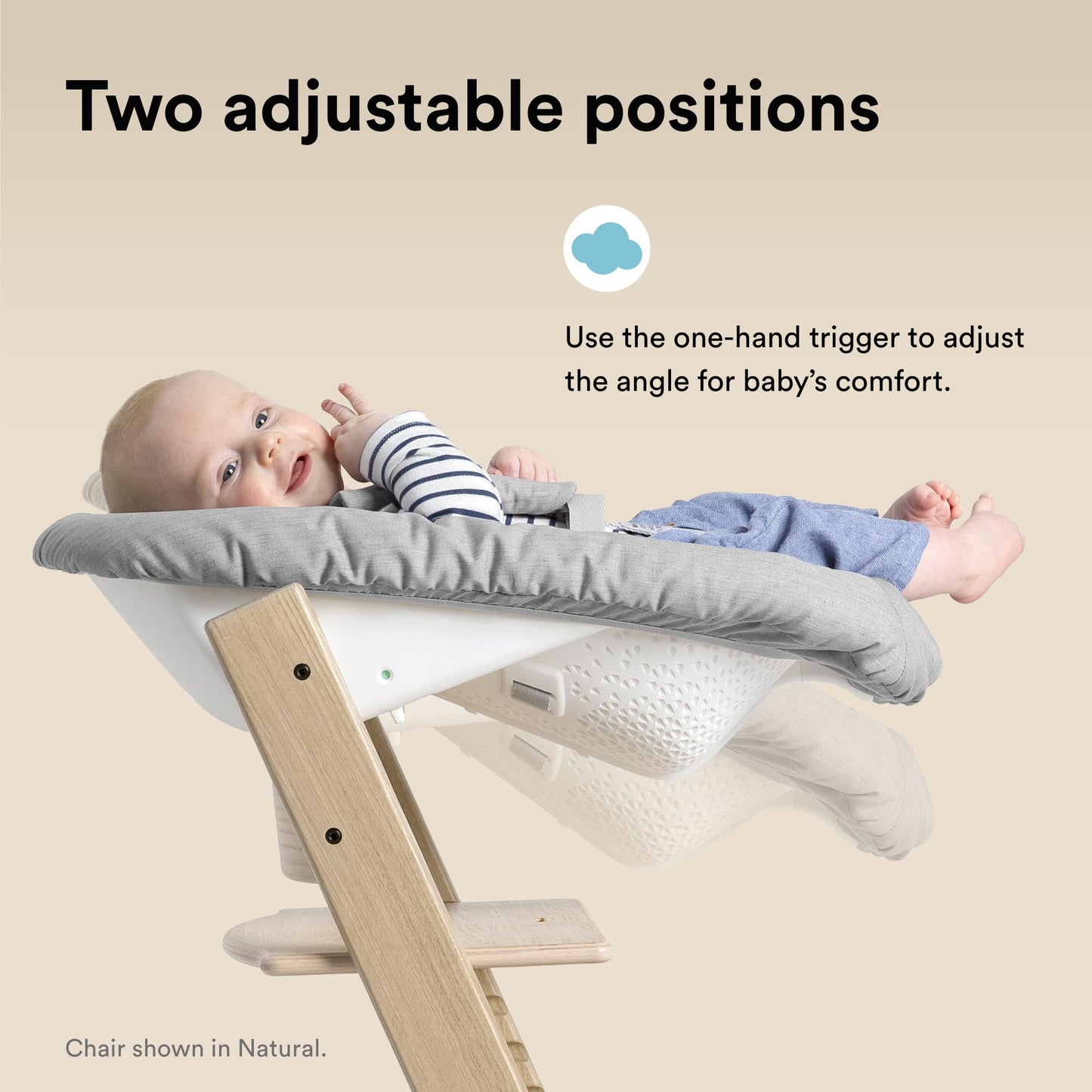 Stokke Tripp Trapp Solid Beechwood Chair with Newborn Set Bundle