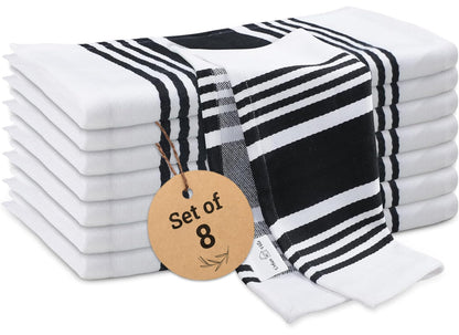 Urban Villa Cotton Kitchen Towels | TRUE Shift Eco Towels (20″×30″, Striped, Mitered)