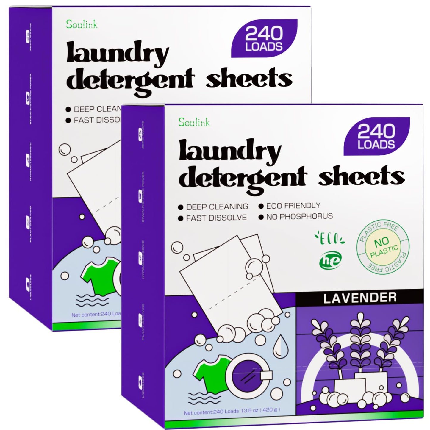 Soulink Laundry Sheets: Plant-Based Unscented 240 Loads