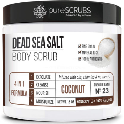 Fragrance-Free Dead Sea Salt Body Scrub, Organic Oils – pureSCRUBS Unscented