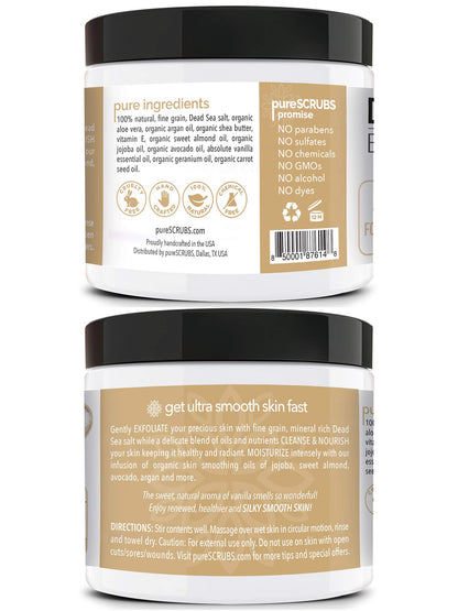 Fragrance-Free Dead Sea Salt Body Scrub, Organic Oils – pureSCRUBS Unscented
