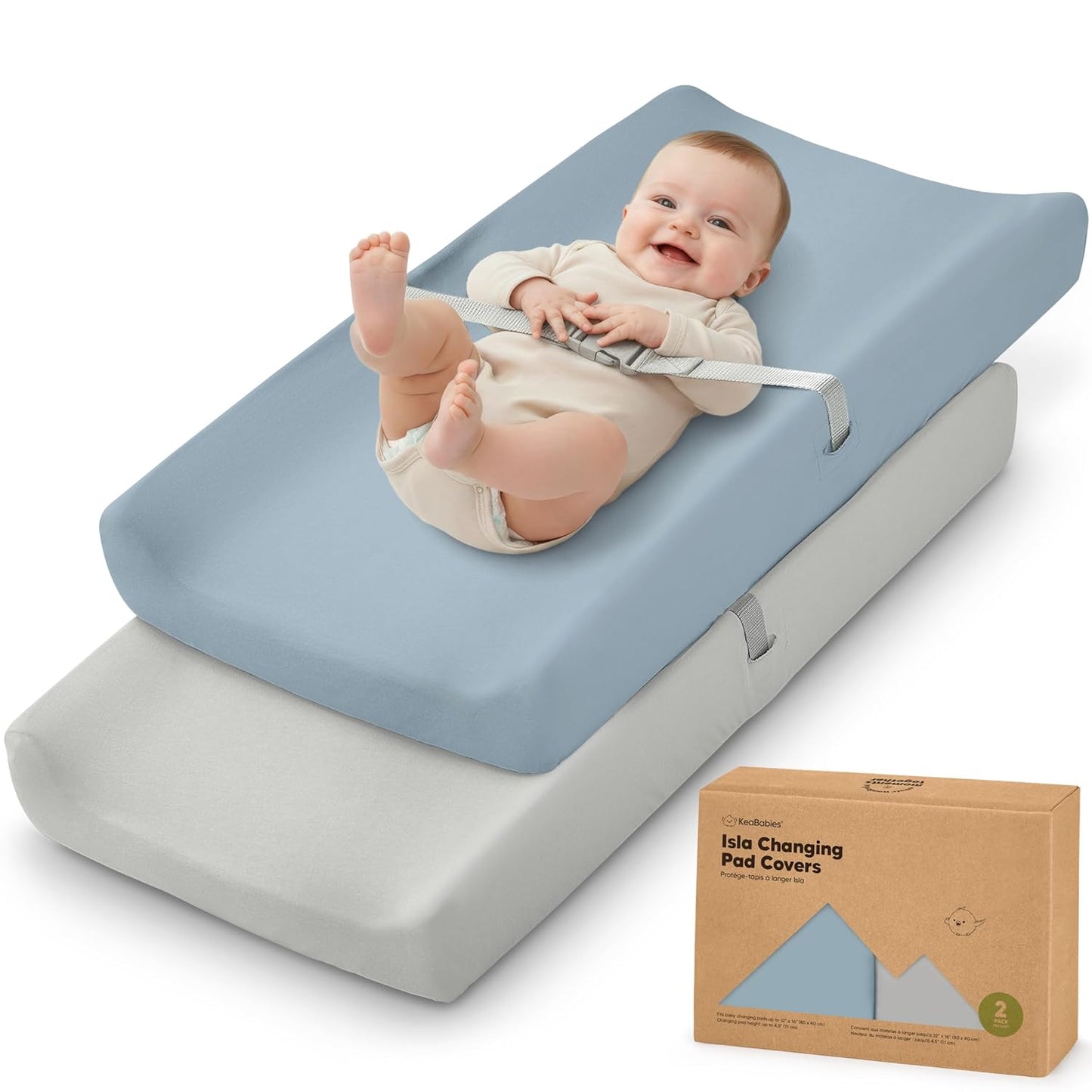 Soothe 100% GOTS-Certified Organic Cotton Changing Pad Covers (2-Pack)