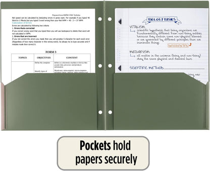 Five Star 100% Recycled Plastic 2-Pocket Folders with Prongs