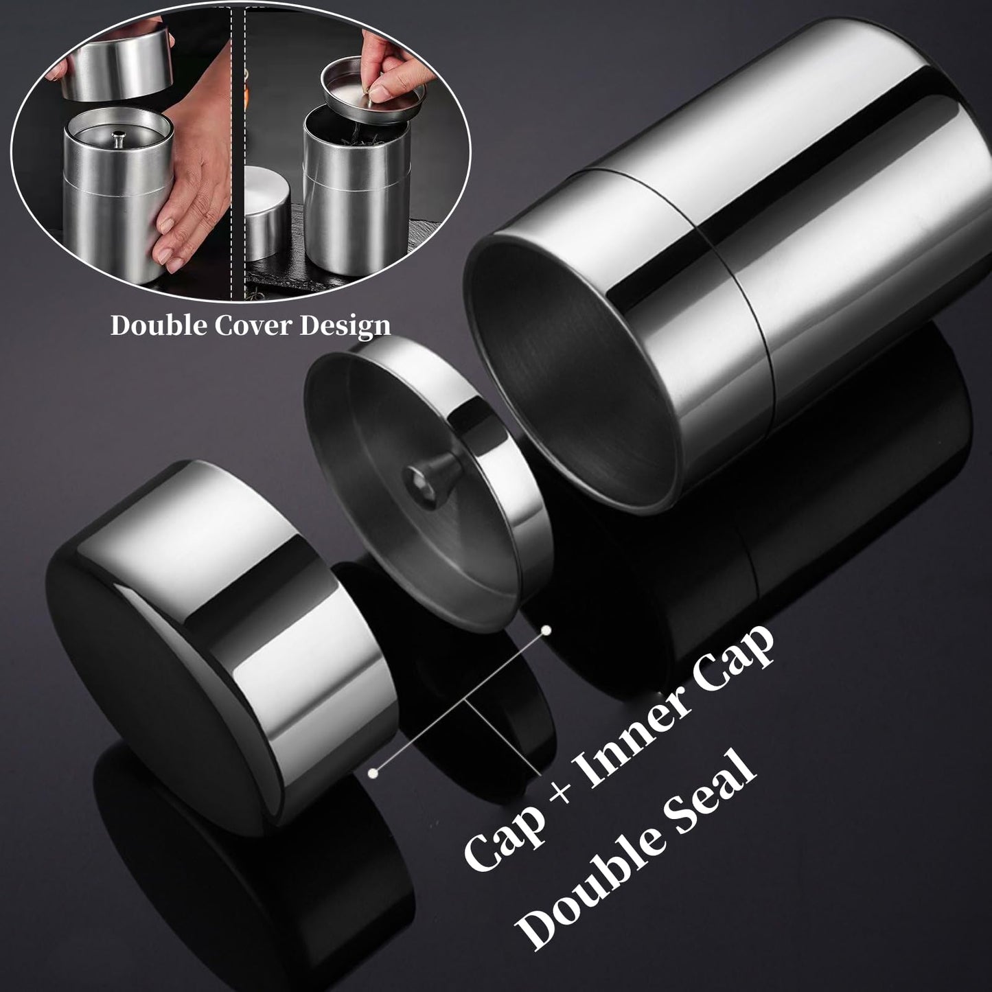 AUNMAS 550 ml Tea or Coffee Canister | TRUE Shift Airtight Stainless Storage