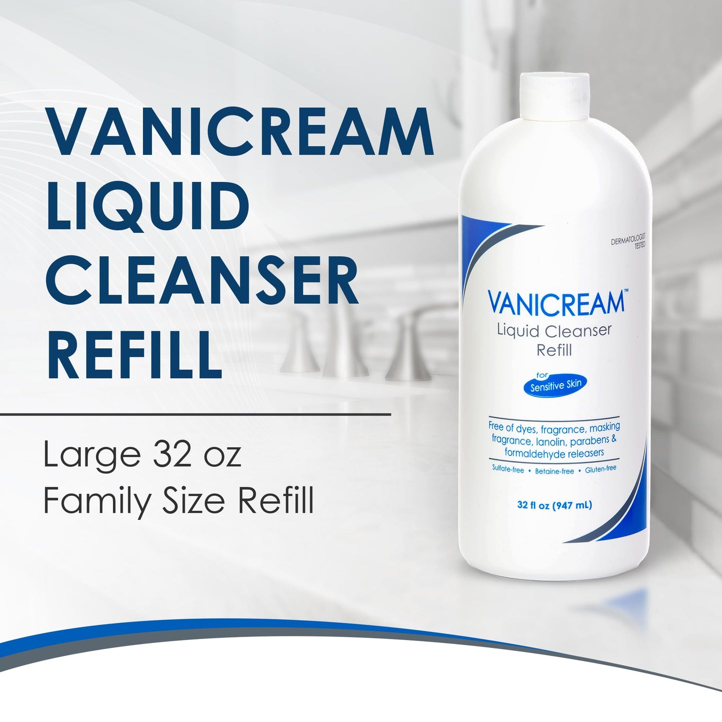 Fragrance-Free, Sulfate-Free Gentle Liquid Cleanser for Face & Body – Vanicream