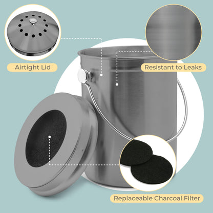Odorless Indoor Composting: EPICA One-Piece Molded Stainless Bin