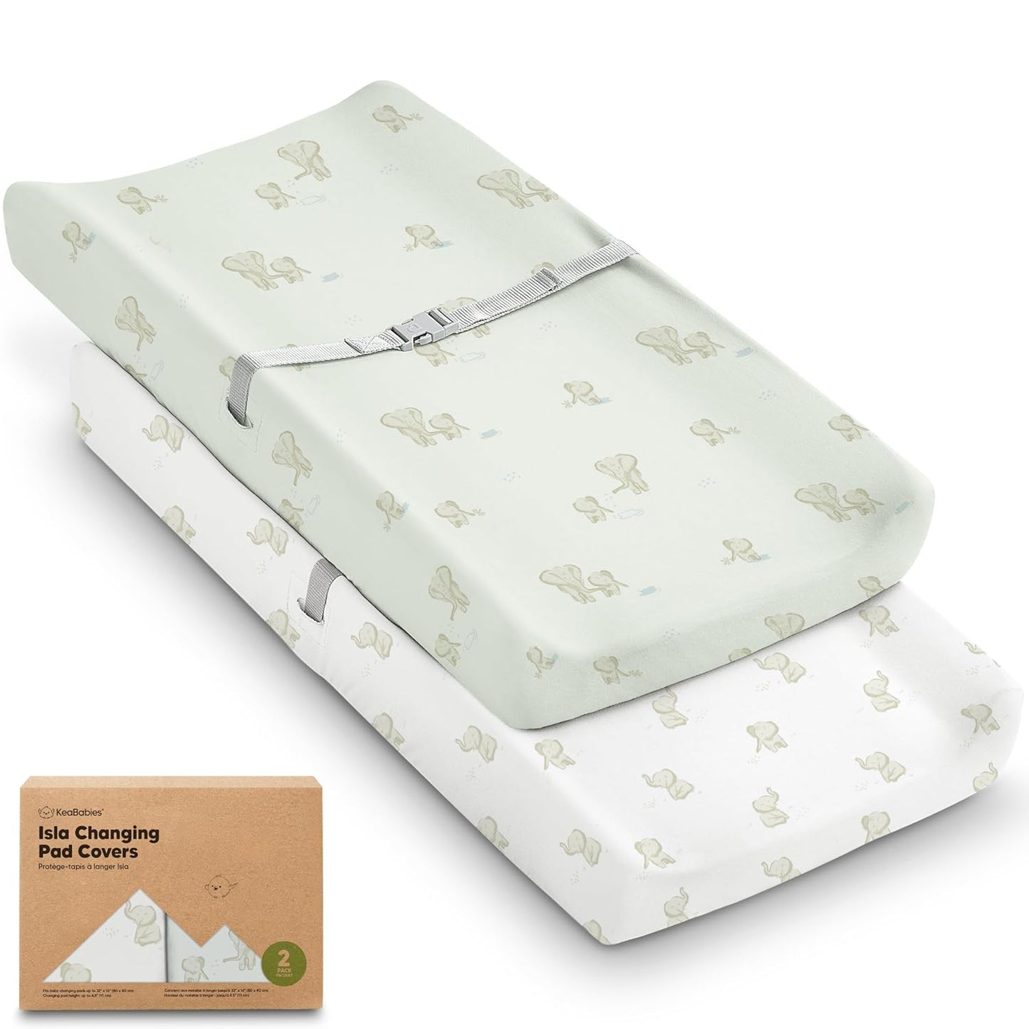 Soothe 100% GOTS-Certified Organic Cotton Changing Pad Covers (2-Pack)