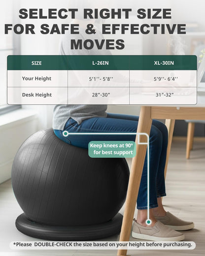 Trideer Yoga Ball Chair: Hypo-Allergenic Stability System
