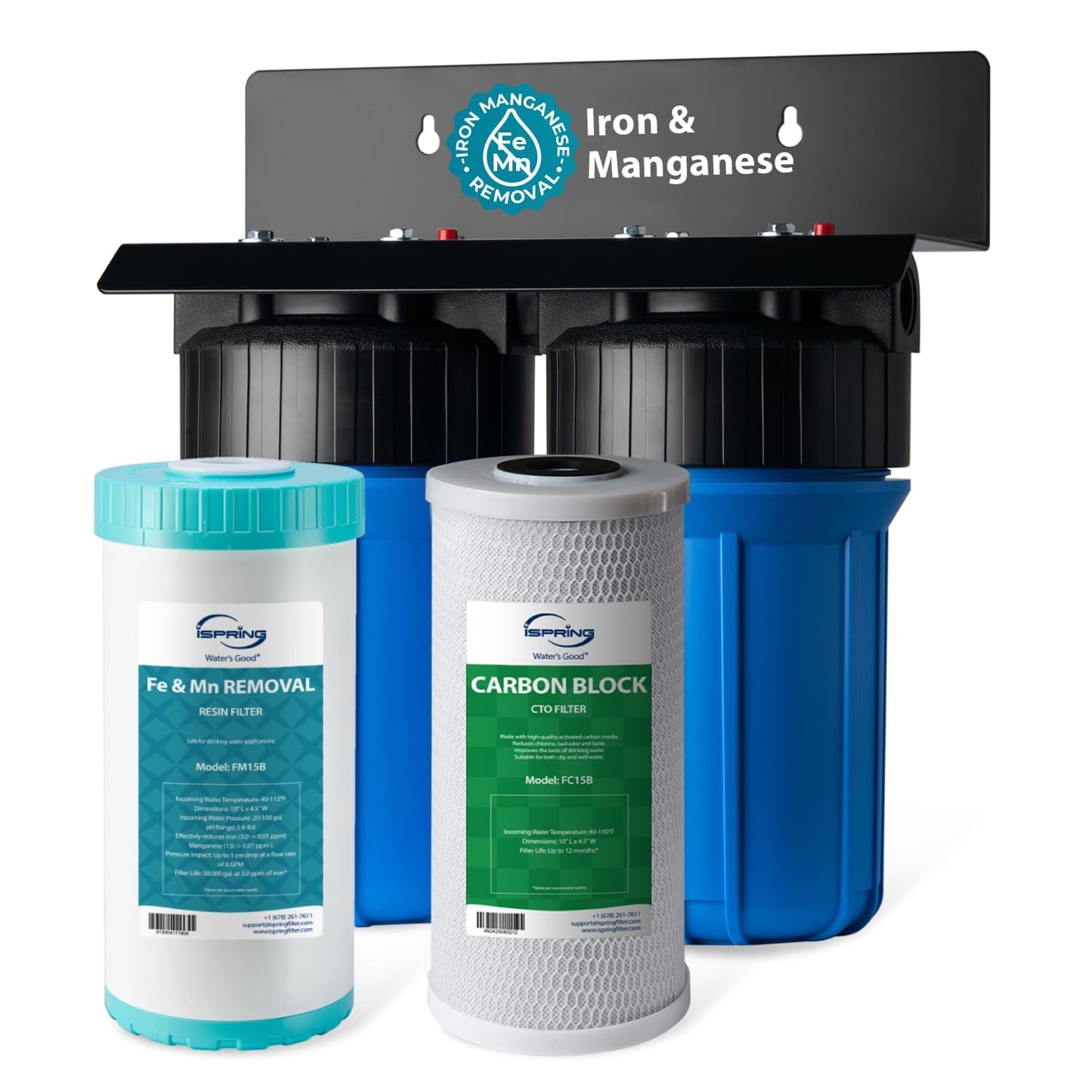 Compact Whole-House PFAS & Lead Water Filter, 2-Stage – iSpring WGB21B-PFKS