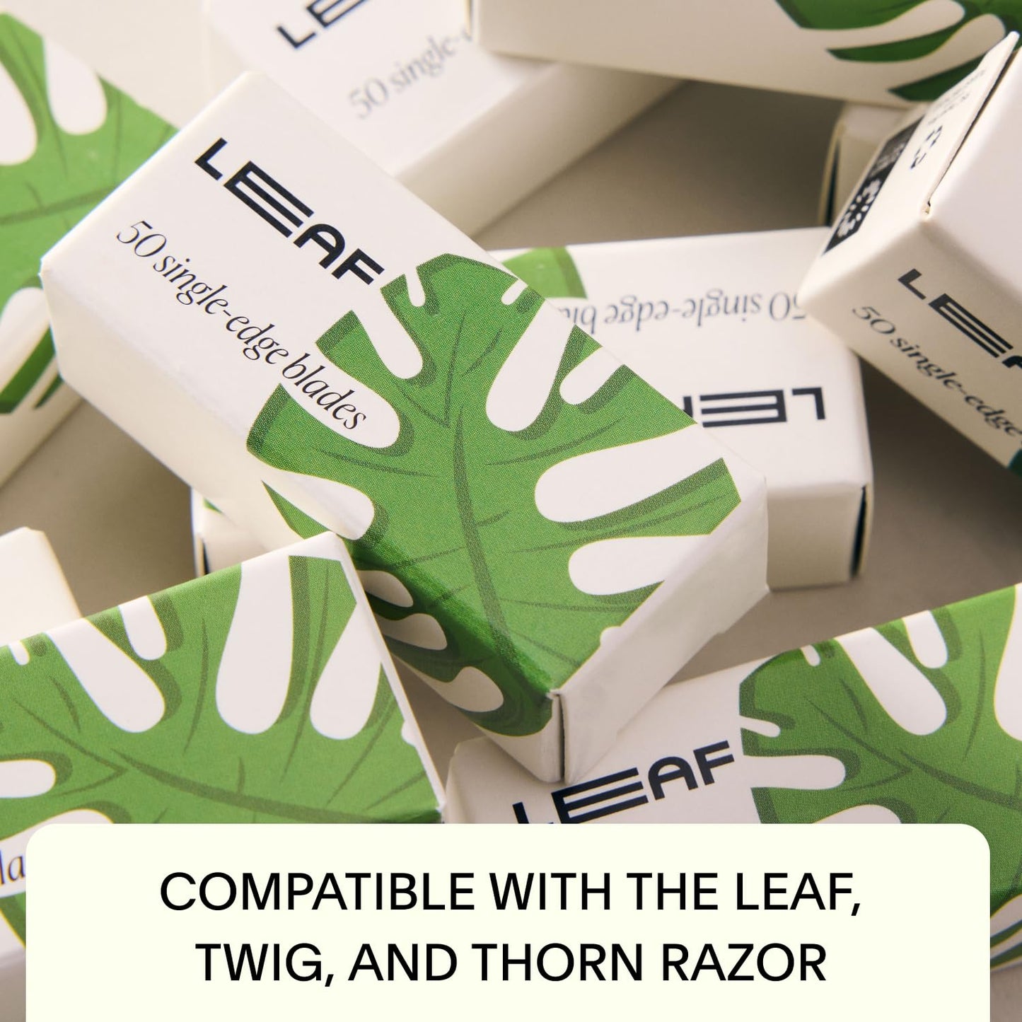 Leaf Shave Single-Edge Safety Razor Blades: 50 Count Platinum-Coated
