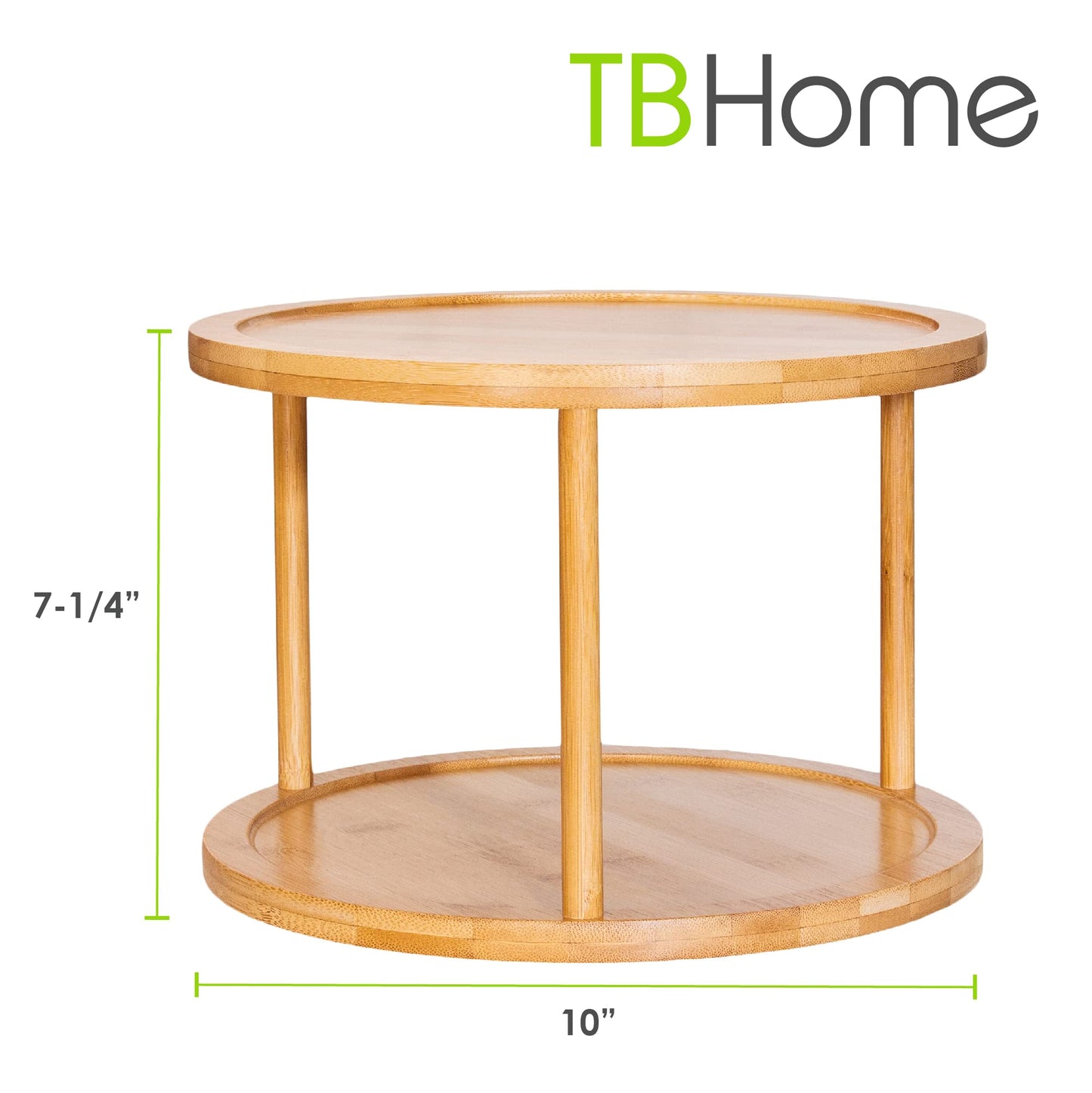 TB Home Acacia Wood Lazy Susan Kitchen Turntable Organizer