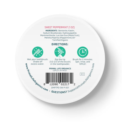 Primal Life Organics Dirty Mouth Toothpowder: Sweet Bubblegum 0.25 oz