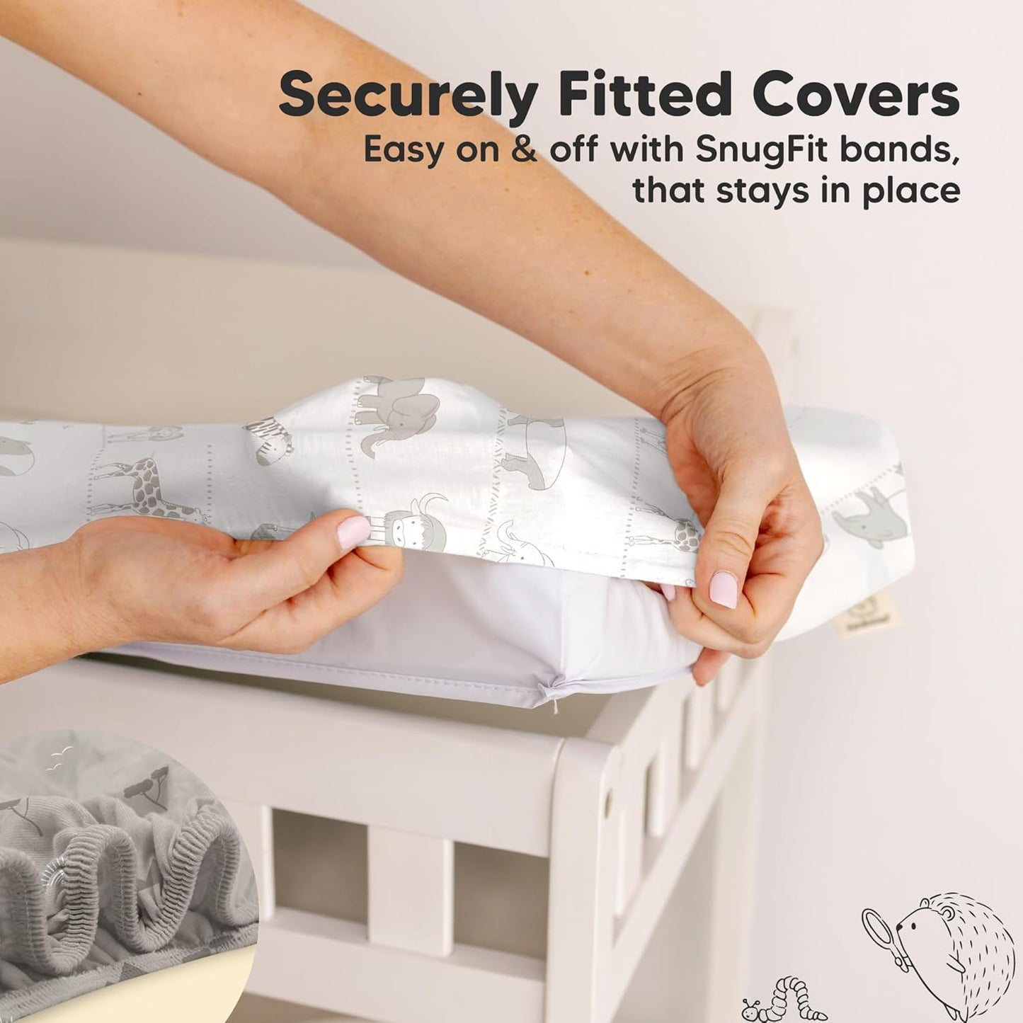 Soothe 100% GOTS-Certified Organic Cotton Changing Pad Covers (2-Pack)