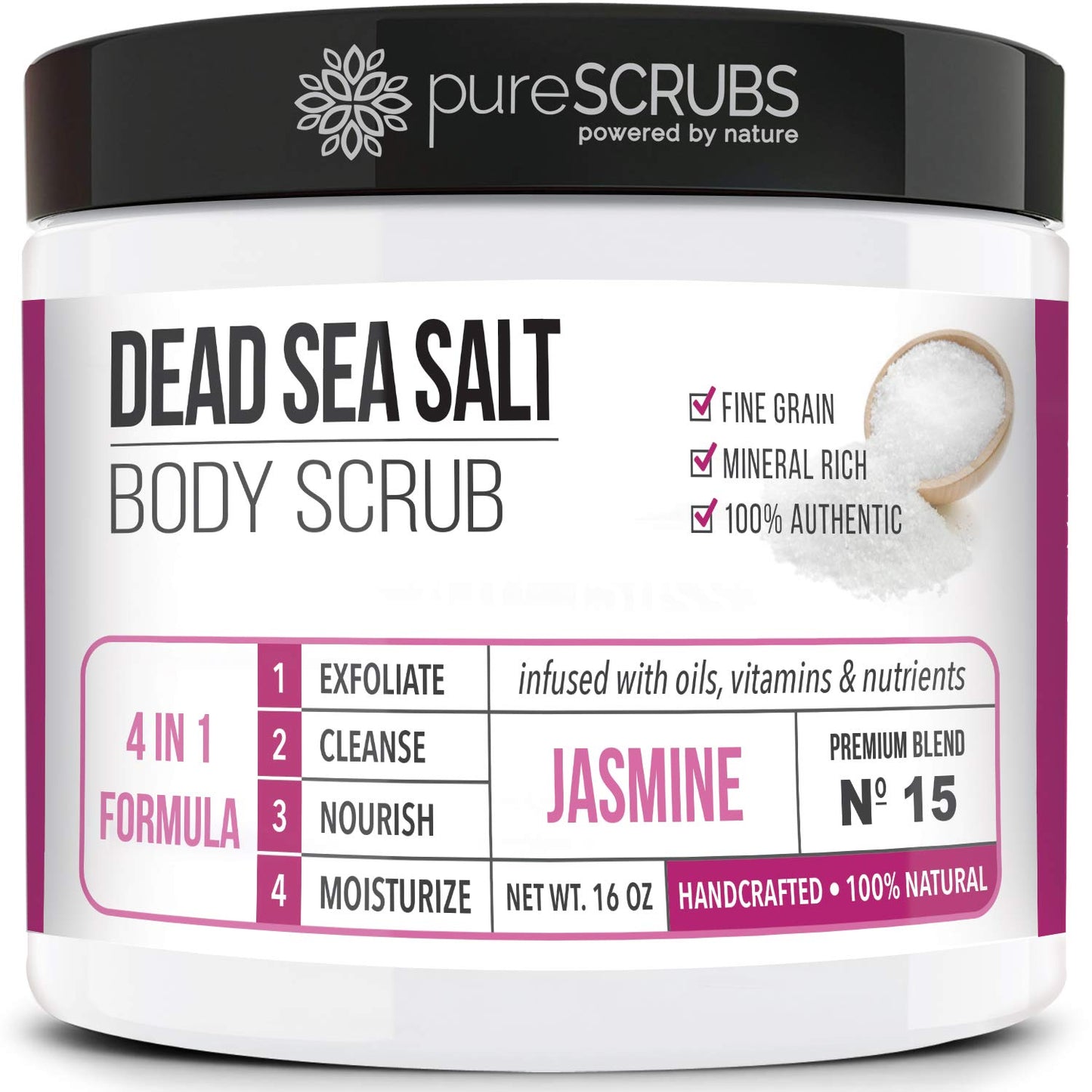 Fragrance-Free Dead Sea Salt Body Scrub, Organic Oils – pureSCRUBS Unscented