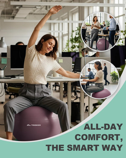 Trideer Yoga Ball Chair: Hypo-Allergenic Stability System