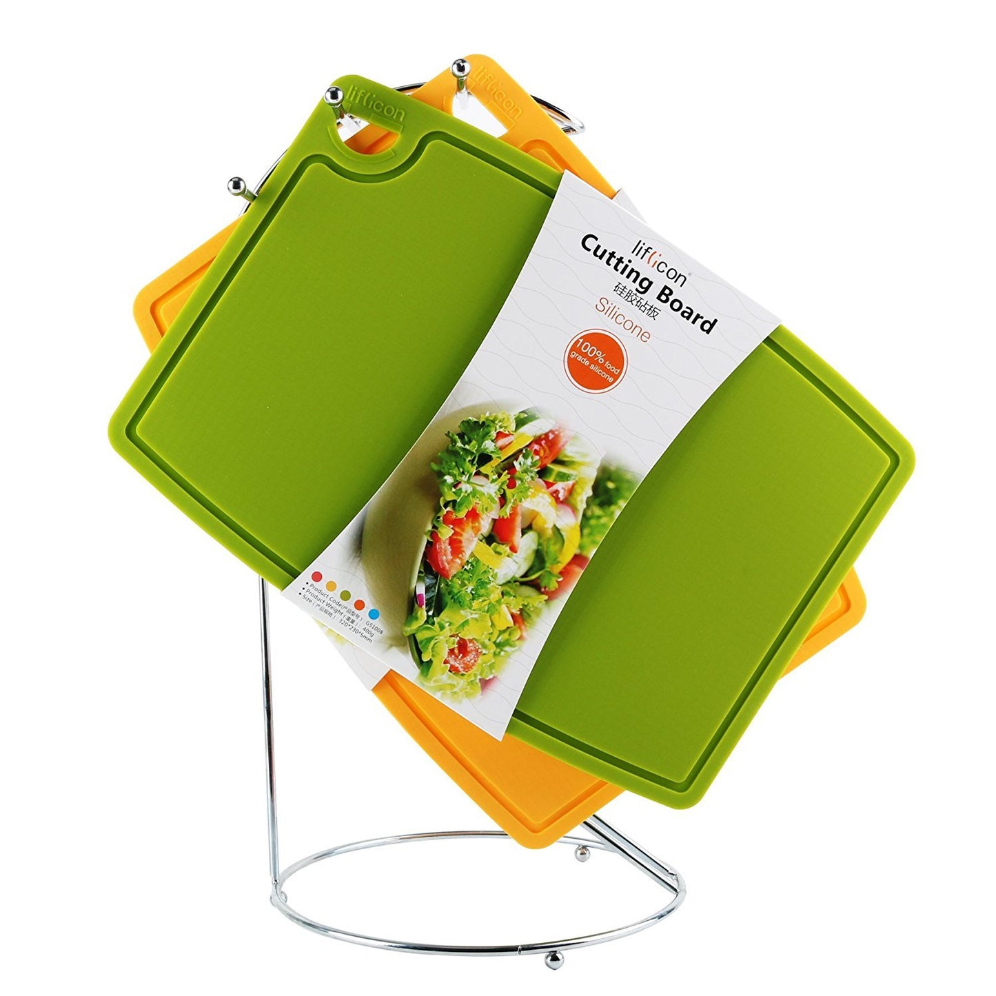 Liflicon 12.6'' x 9.1'' Thick Silicone Cutting Board: Non-Toxic & Flexible.