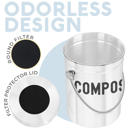 Odorless Indoor Composting: EPICA One-Piece Molded Stainless Bin