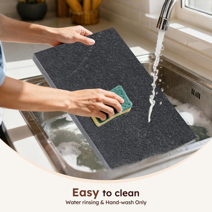 Diflart Natural Granite Cutting Board: Large 16" x 20" Polished Stone Slab.