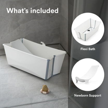 Stokke Flexi Bath Bundle: Non-Toxic Foldable Tub & Newborn Support