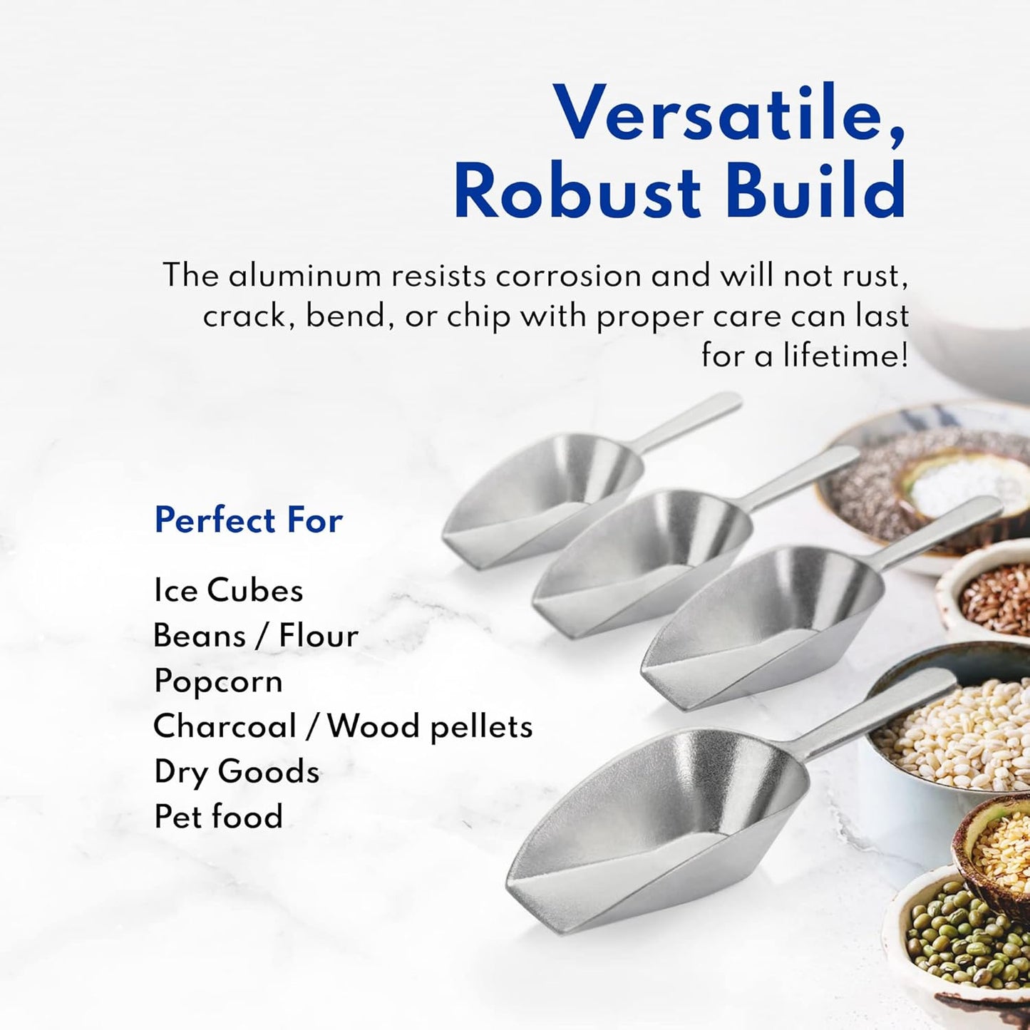 New Star Foodservice Cast Aluminum Scoop: 16-Ounce Utility Scoop