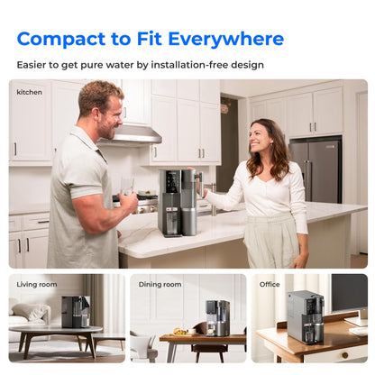 Waterdrop WD-A2 Countertop Reverse Osmosis System: Instant Hot and Cold, No Plumbing