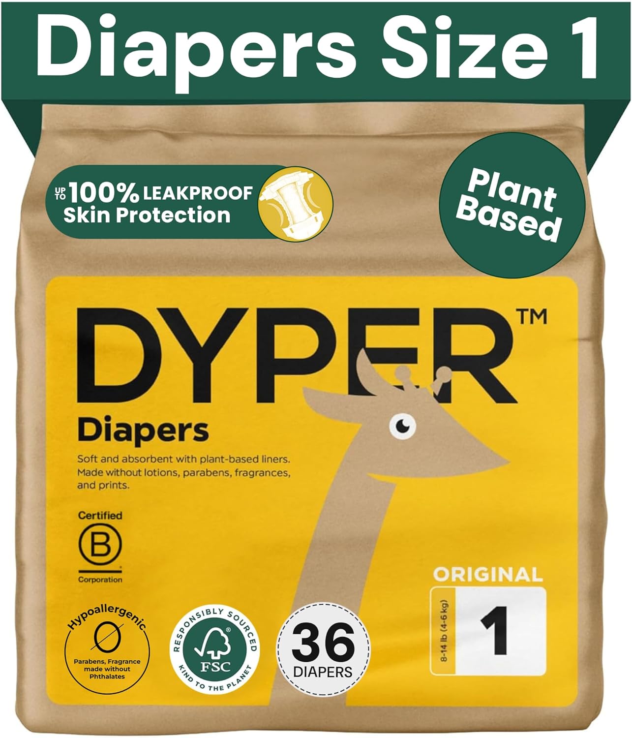 DYPER Plant-Based Baby Diapers: Bamboo-Derived Skin Protection