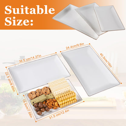 Kassel 3-Piece Ceramic Serving Platter Set: Artisan Lead-Free Ceramic for Zero-Plastic Party Presentation