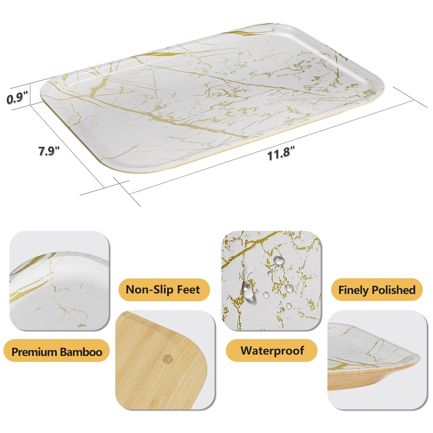 Sustainable Bamboo Bathroom Vanity Tray: Sleek Countertop Organizer