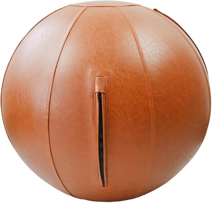 LifeSpan Fitness Ball Chair: Premium Caramel Leather Style
